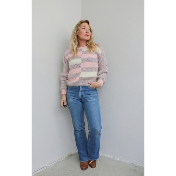 1980's Vintage Pastel Fleck Fuzzy Mohair Sweater ~ Women's Extra Small XXS XS - Picture 7 of 7